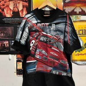 Vintage Dale Earnhardt Jr. #8 All Over Print NASCAR T-Shirt XL